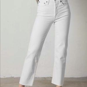 Re/Done High Rise Stove Pipe Jeans